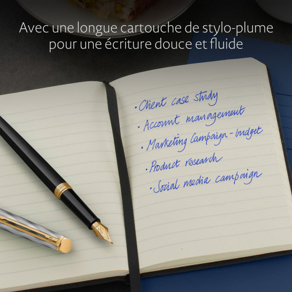 Waterman Hemisphere Deluxe Black With Gold Trim Fountain Pen - Special Edition