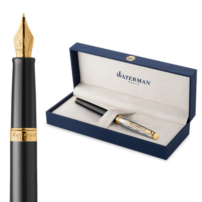 Waterman Hemisphere Deluxe Black With Gold Trim Fountain Pen - Special Edition