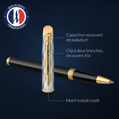 Waterman Hemisphere Deluxe Black With Gold Trim Rollerball Pen - Special Edition