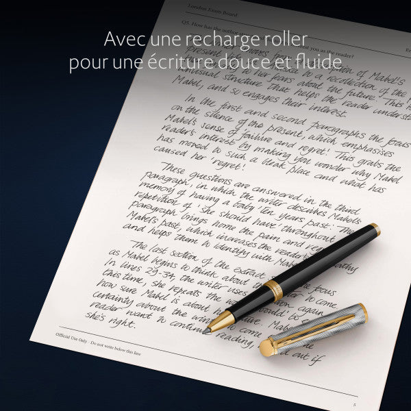 Waterman Hemisphere Deluxe Black With Gold Trim Rollerball Pen - Special Edition