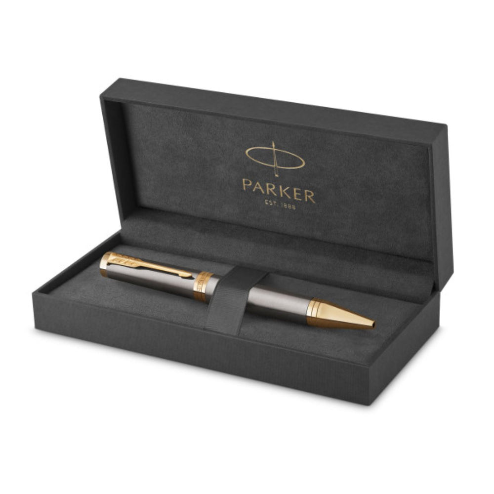 Stylo Parker Ingenuity 5th - Laque Grise, Bagues Or, Neuf De Stock (peut Venir Sans Boîte)