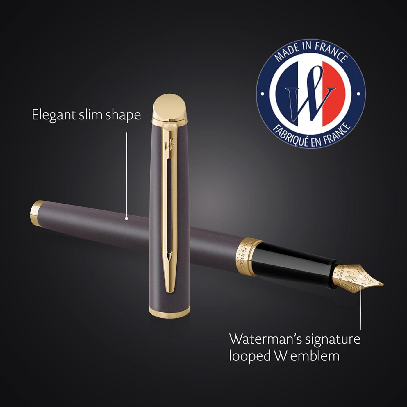 Waterman Hemisphere Metallic Black With Gold Trim Fountain Pen