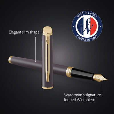 Waterman Hemisphere Metallic Black With Gold Trim Fountain Pen