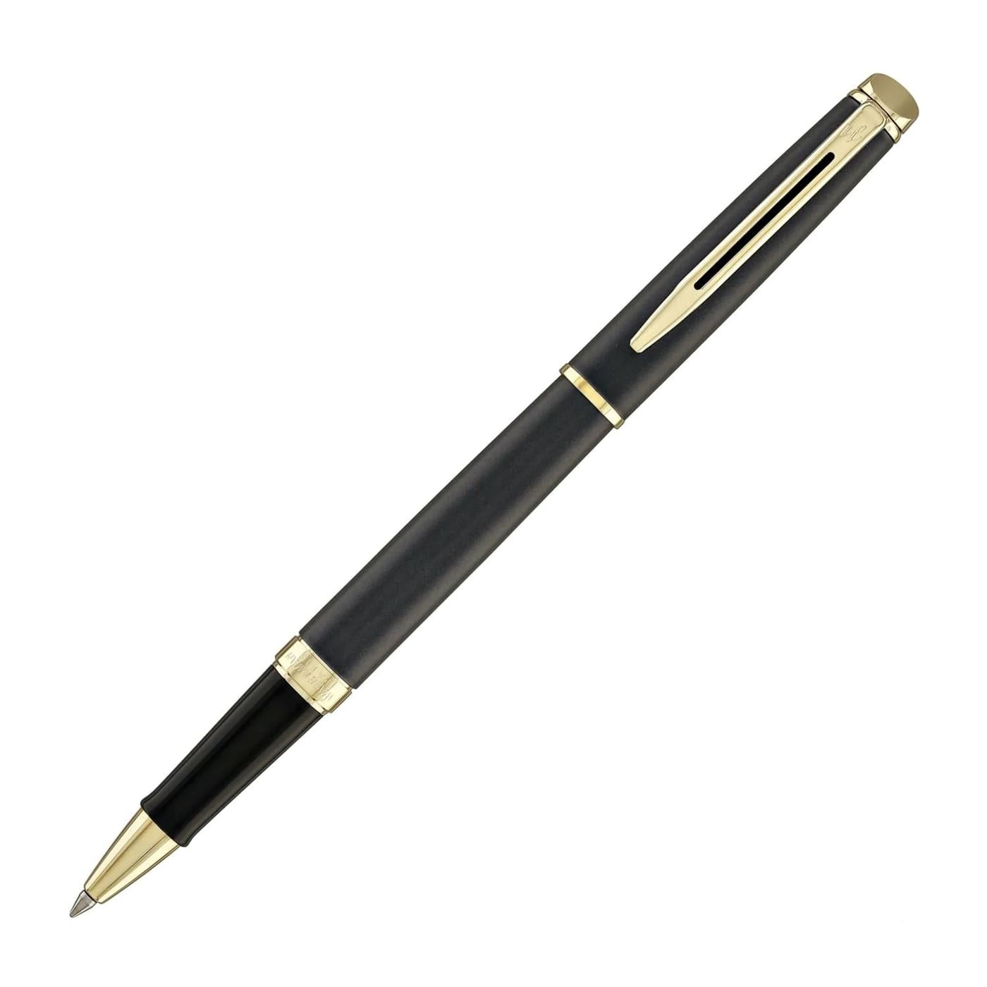 Waterman Hemisphere Metallic Black With Gold Trim Rollerball Pen
