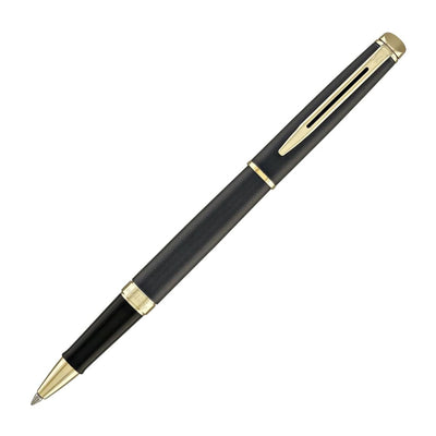 Waterman Hemisphere Metallic Black With Gold Trim Rollerball Pen