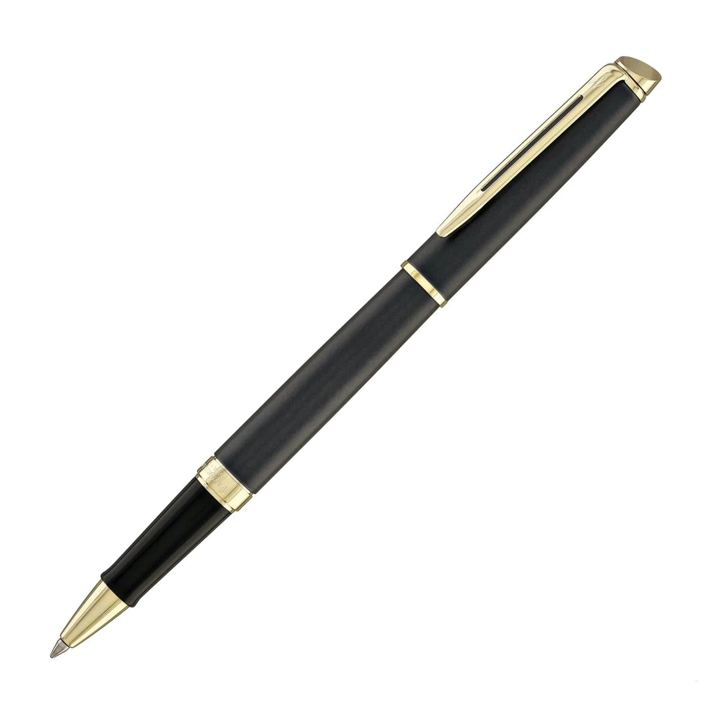 Waterman Hemisphere Metallic Black With Gold Trim Rollerball Pen