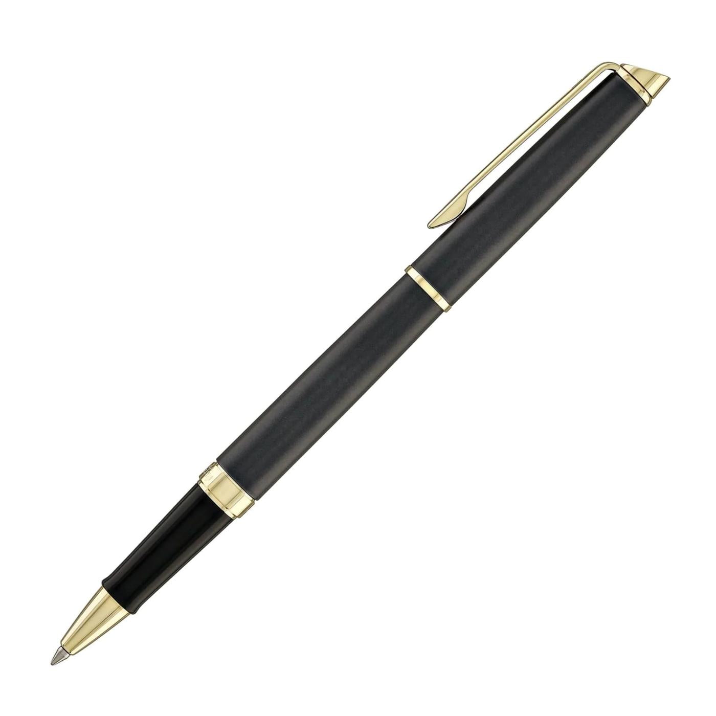 Waterman Hemisphere Metallic Black With Gold Trim Rollerball Pen