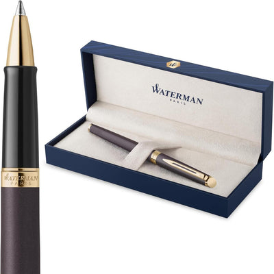 Waterman Hemisphere Metallic Black With Gold Trim Rollerball Pen