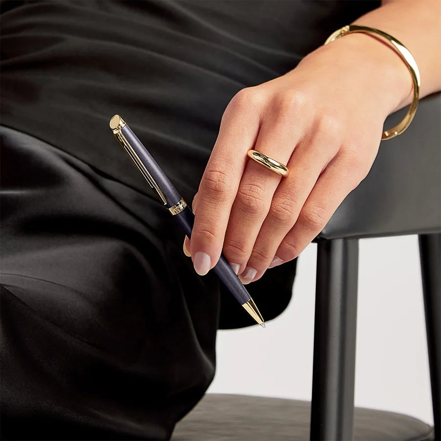 Waterman Hemisphere Lava Black With Gold Trim Ballpoint Pen