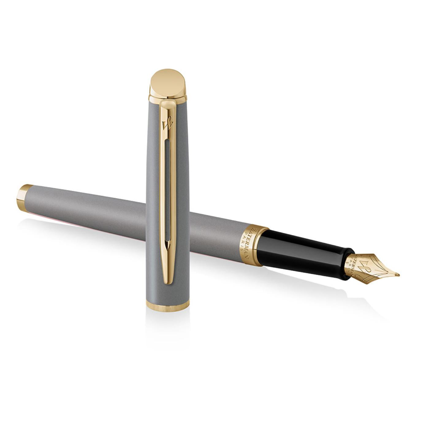 Waterman Hemisphere Metallic Grey With Gold Trim Fountain Pen
