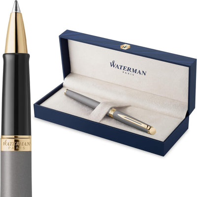 Waterman Hemisphere Metallic Grey With Gold Trim Rollerball Pen