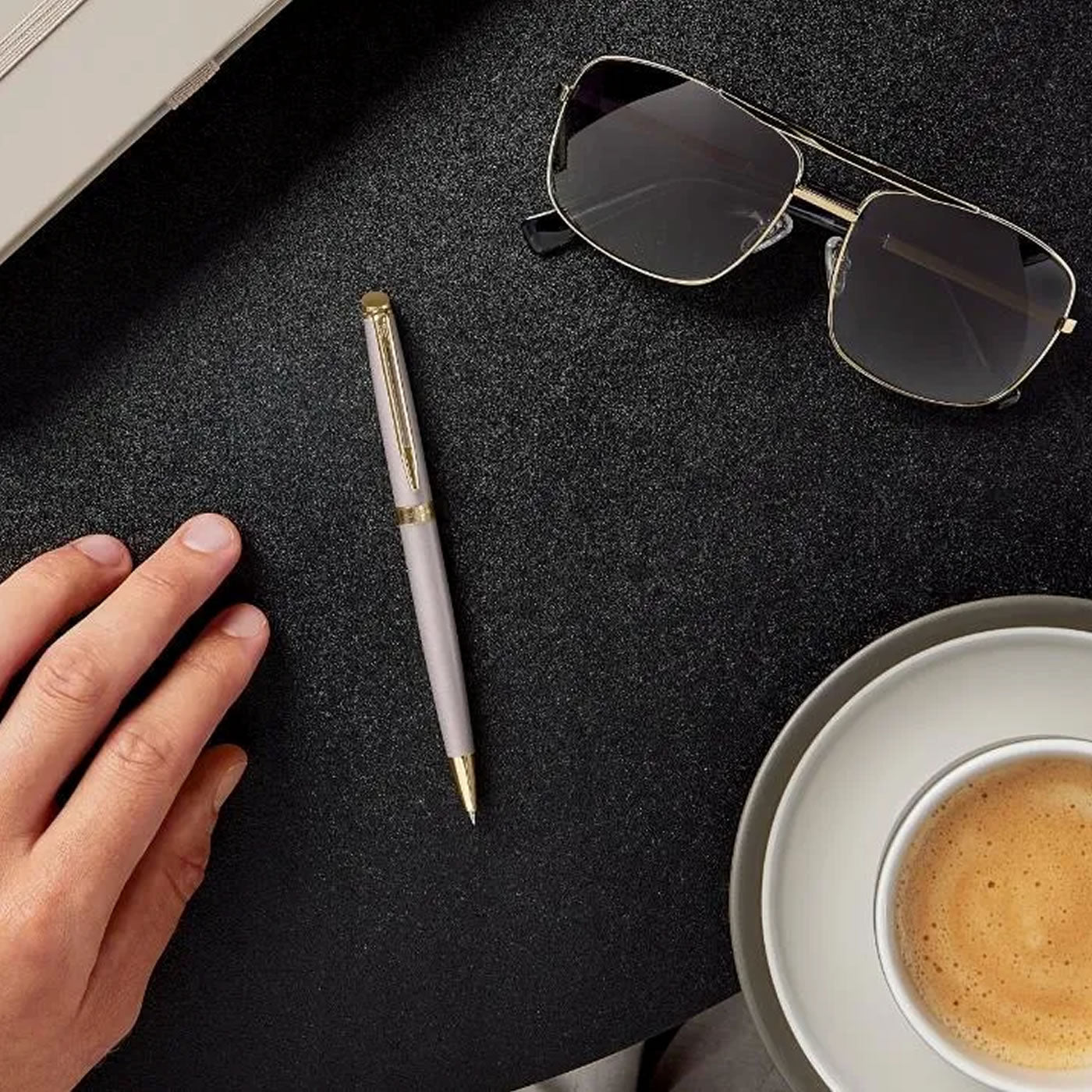 Waterman Hemisphere Metallic Grey With Gold Trim Ballpoint Pen