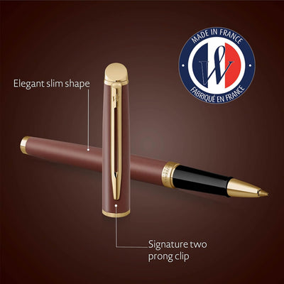 Waterman Hemisphere Metallic Copper With Gold Trim Rollerball Pen