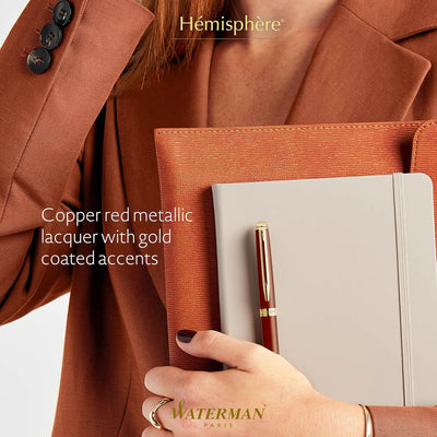 Waterman Hemisphere Metallic Copper With Gold Trim Ballpoint Pen