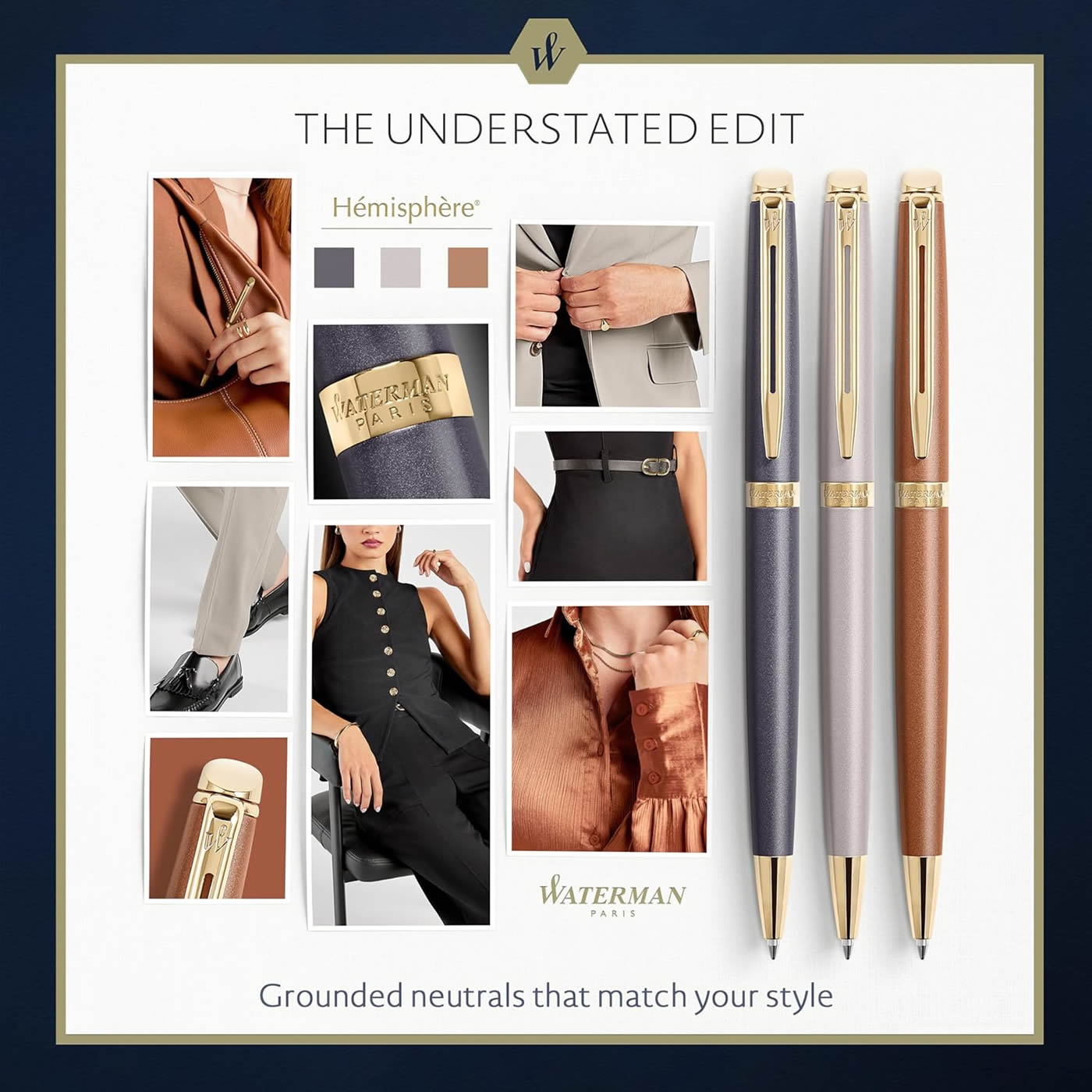 Waterman Hemisphere Metallic Copper With Gold Trim Ballpoint Pen