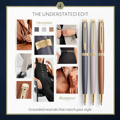 Waterman Hemisphere Metallic Copper With Gold Trim Ballpoint Pen