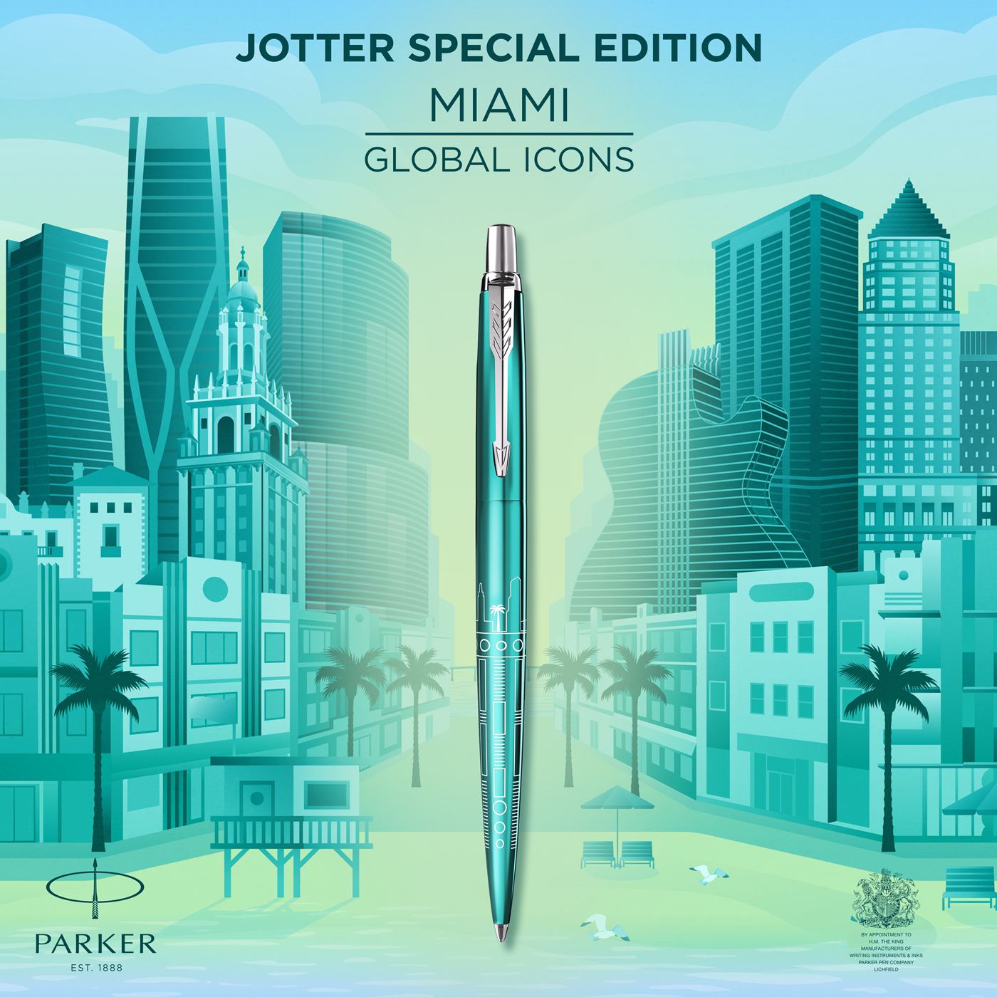 Parker Jotter Special Edition Global Icons: Miami Turquiose