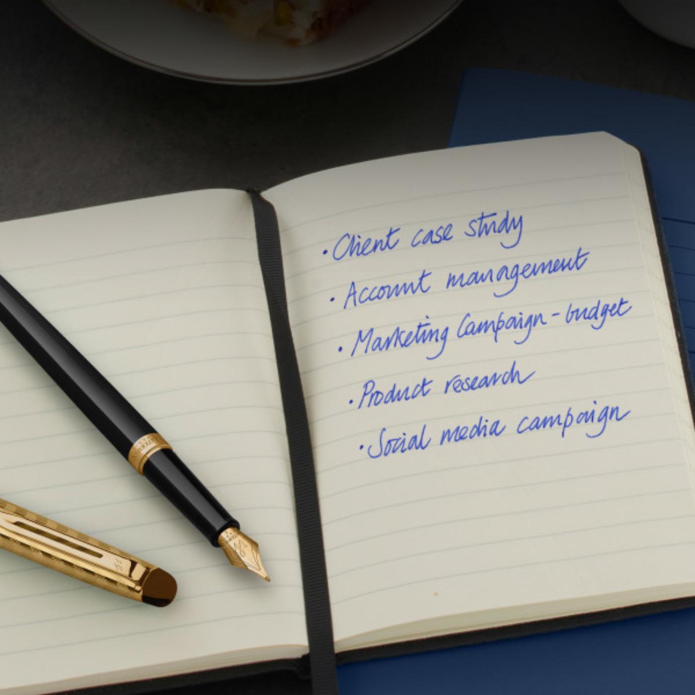 Waterman Waterman Hemisphere Deluxe Opera Collection Black Gold Trim Fountain Pen - Medium