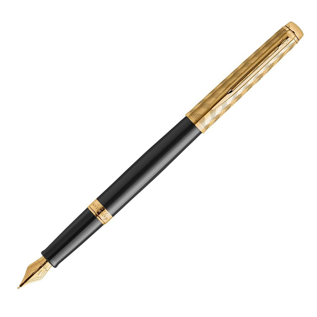 Waterman Hemisphere Deluxe Opera Collection Black Gold Trim Fountain Pen - Medium