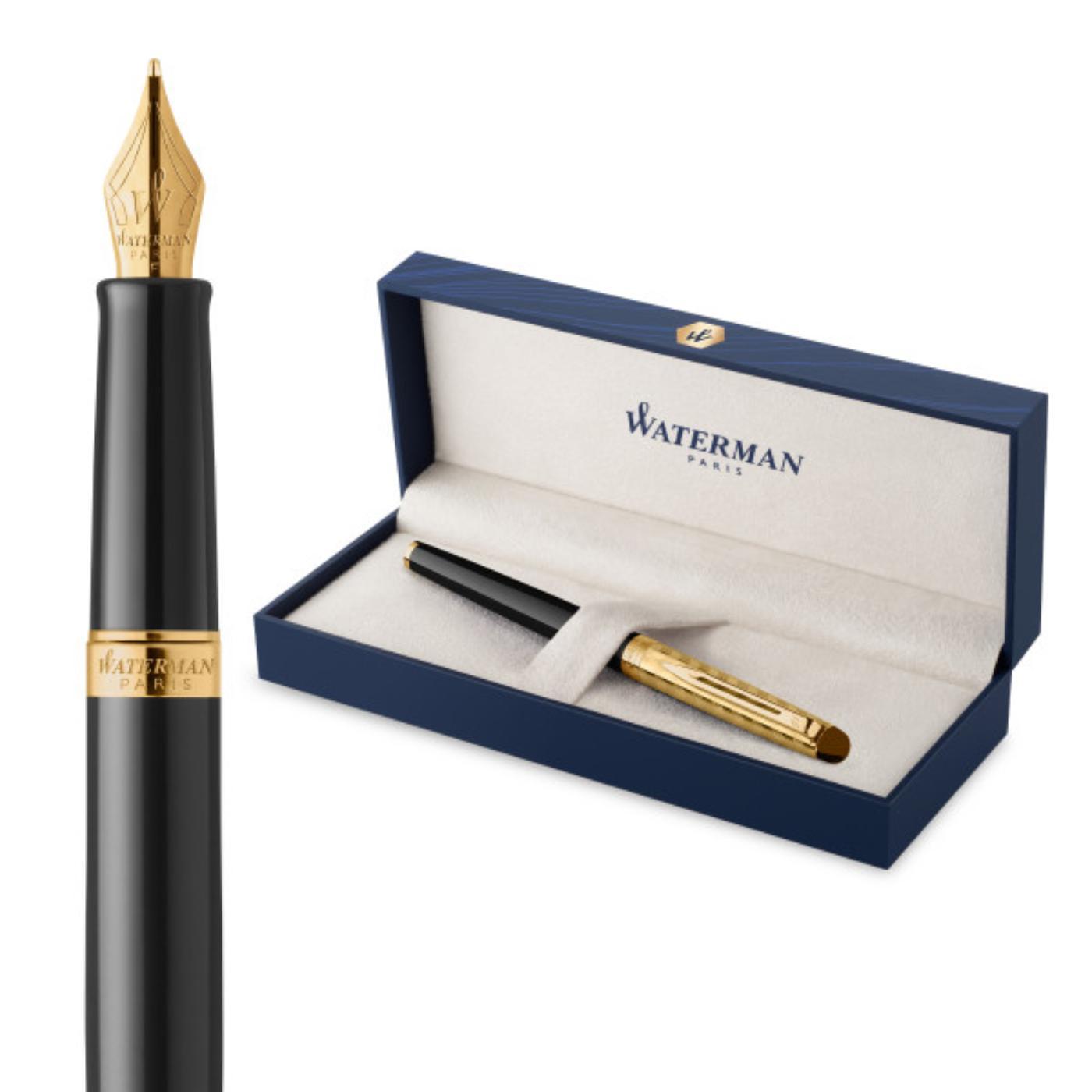 Waterman Waterman Hemisphere Deluxe Opera Collection Black Gold Trim Fountain Pen - Medium
