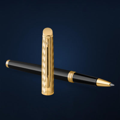 Waterman Waterman Hemisphere Deluxe Opera Collection Black Gold Trim Rollerball Pen