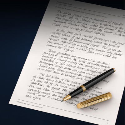 Waterman Waterman Hemisphere Deluxe Opera Collection Black Gold Trim Rollerball Pen