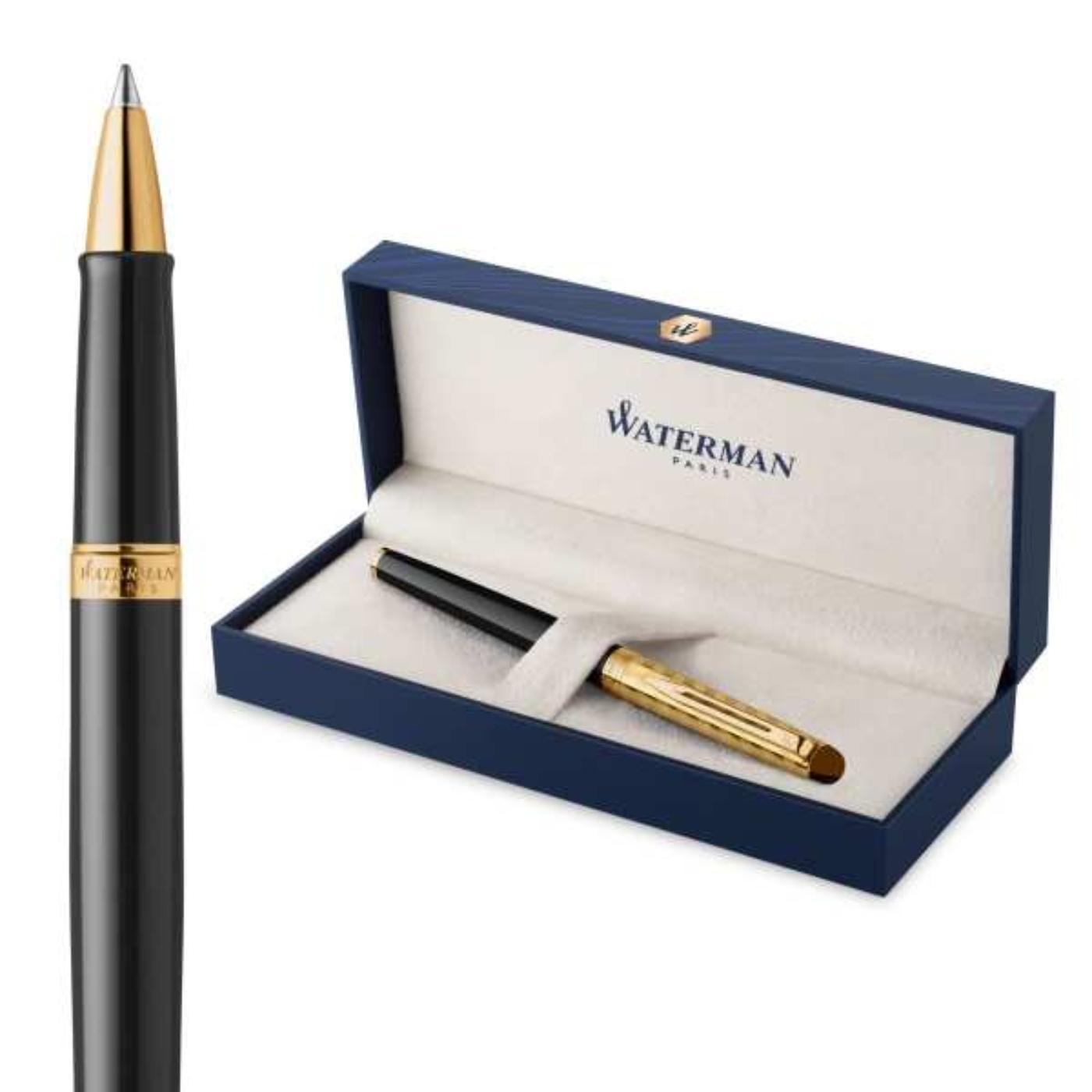 Waterman Waterman Hemisphere Deluxe Opera Collection Black Gold Trim Rollerball Pen