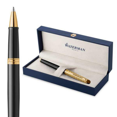 Waterman Waterman Hemisphere Deluxe Opera Collection Black Gold Trim Rollerball Pen