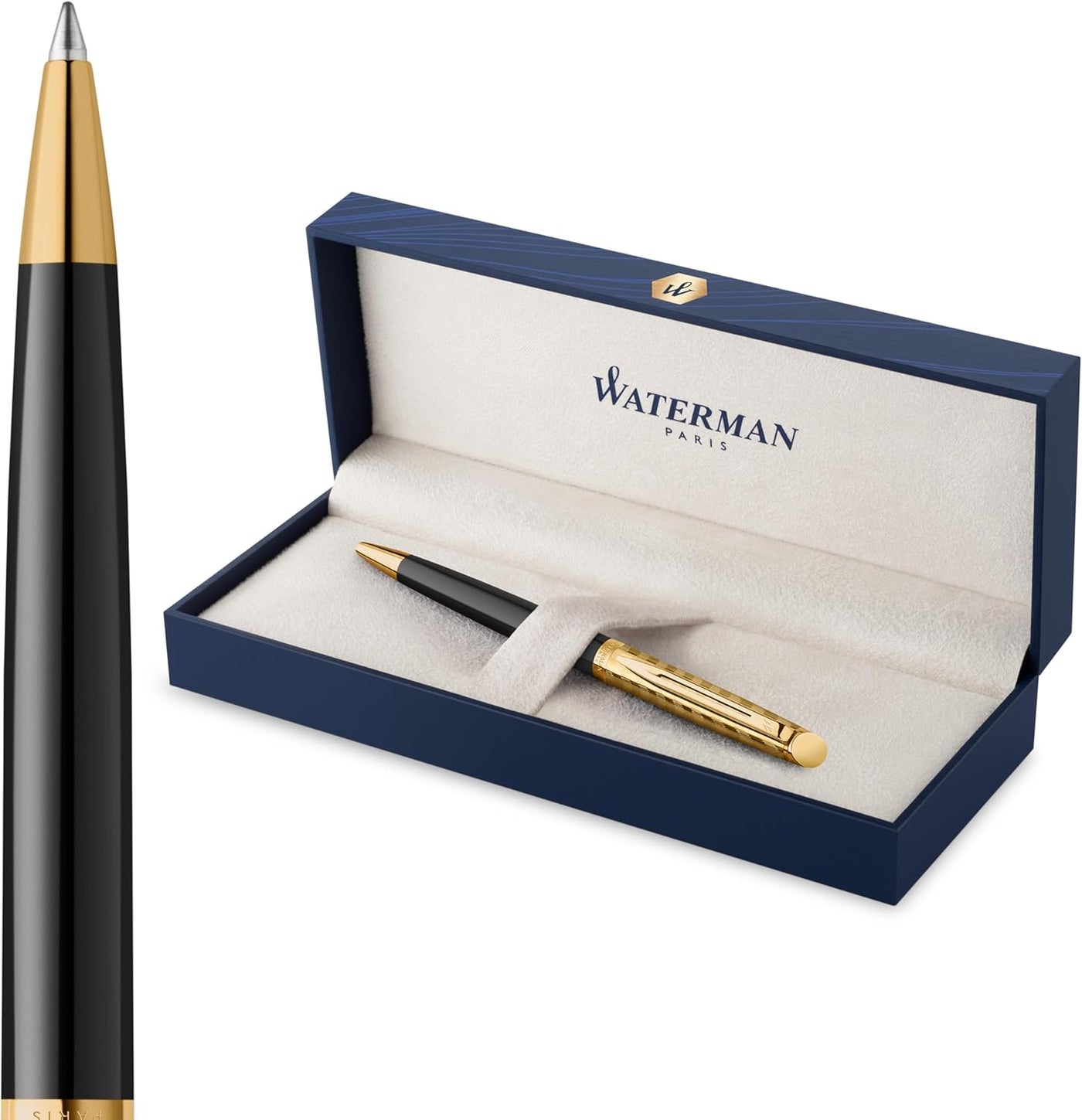 Waterman Hemisphere Deluxe Opera Collection Black Gold Trim Ballpoint Pen