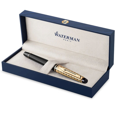 Waterman Expert Deluxe Opera Collection Black Gold Trim Fountain Pen - Medium