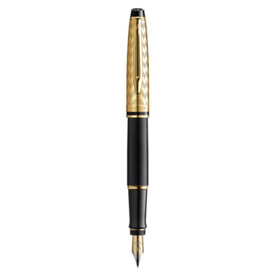 Waterman Expert Deluxe Opera Collection Black Gold Trim Fountain Pen - Medium