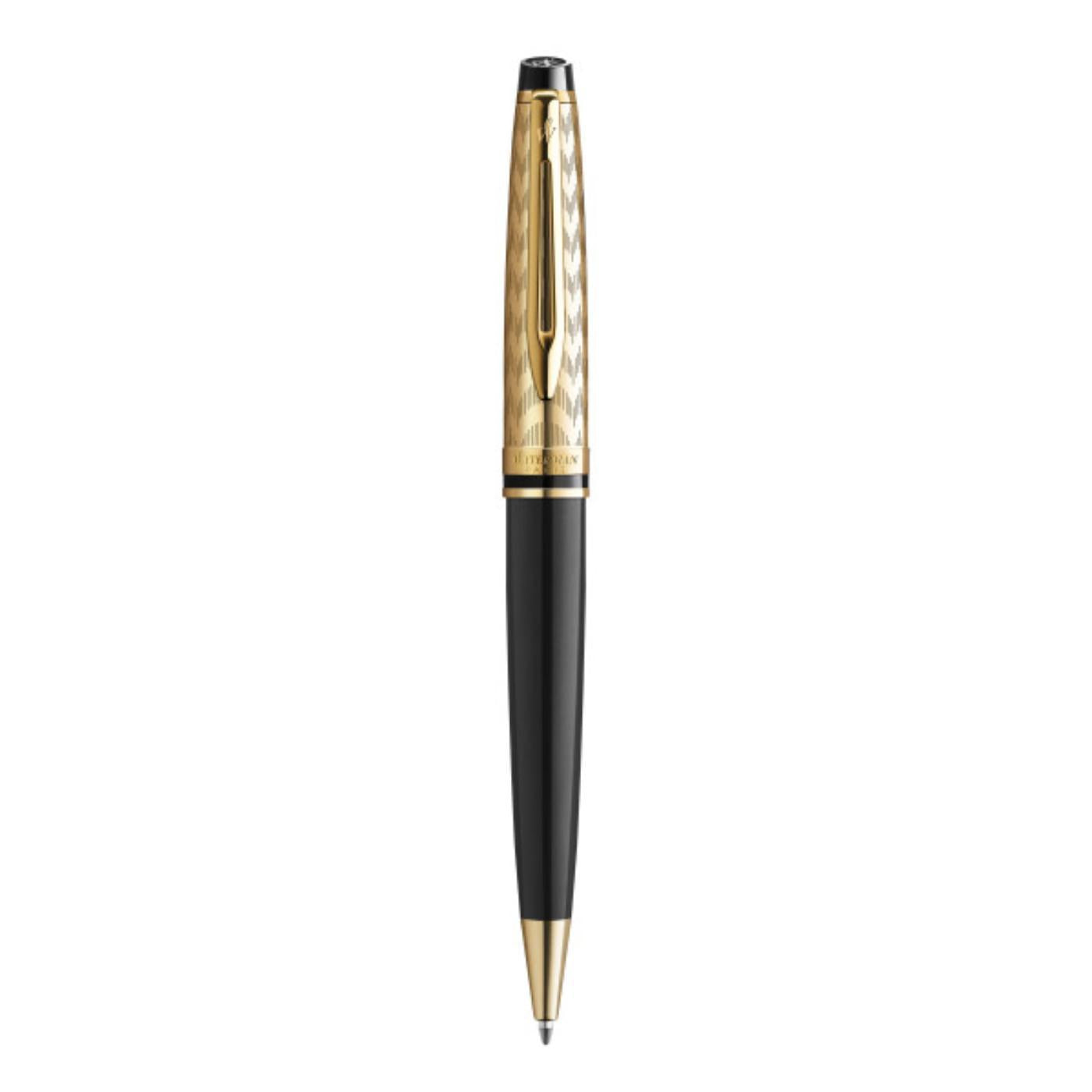 Waterman Expert Deluxe Opera Collection Black Gold Trim Ballpoint Pen
