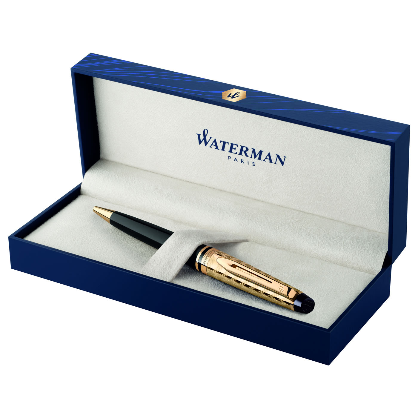 Waterman Expert Deluxe Opera Collection Black Gold Trim Ballpoint Pen