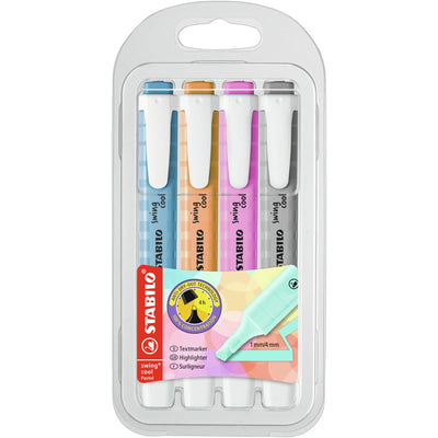 STABILO Swing Cool Light Pastel Highlighters - Pack of 4
