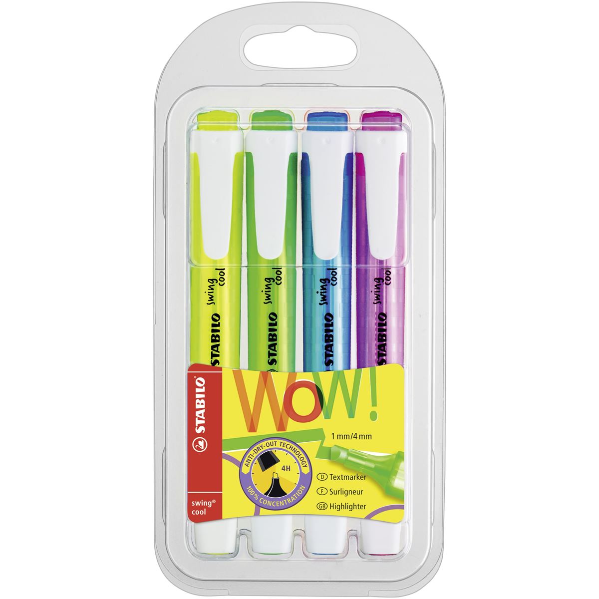 STABILO Swing Cool Highlighters - Pack of 4