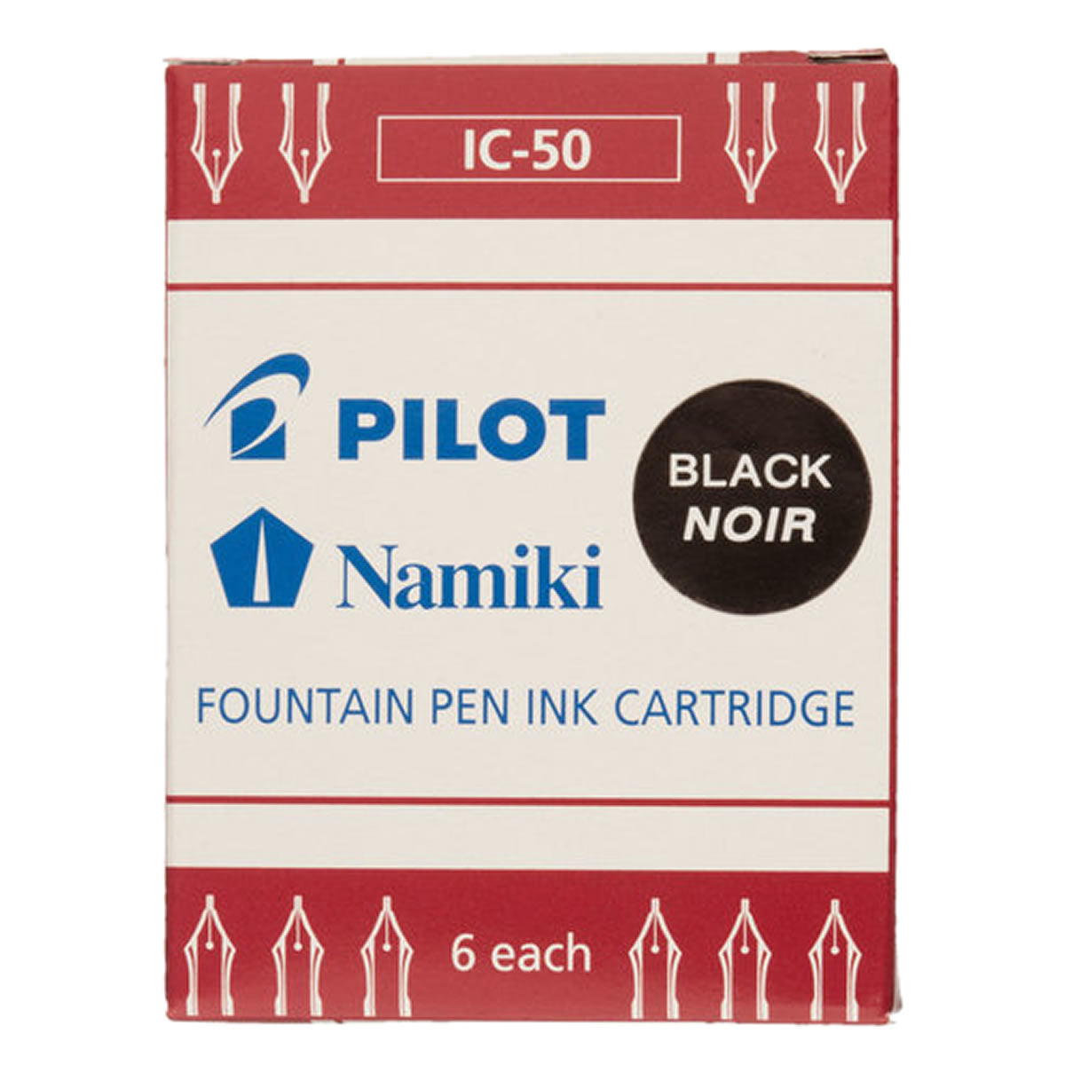 Pilot IC-50 Black Ink Cartridges - Pack of 6