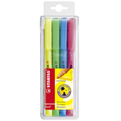STABILO FLASH Assorted Highlighters - Pack of 4