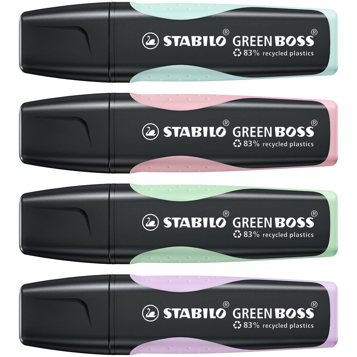 STABILO GREEN BOSS Pastel Highlighters - Pack of 4