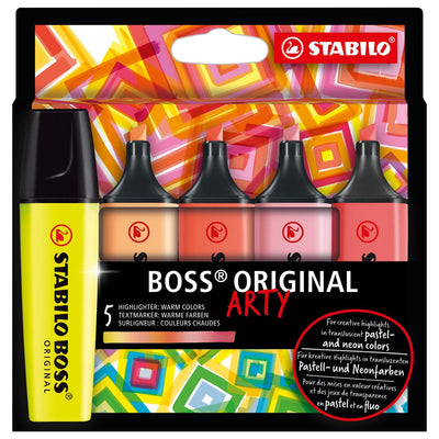 STABILO BOSS ORIGINAL ARTY Highlighters - Warm Colours - Pack of 5