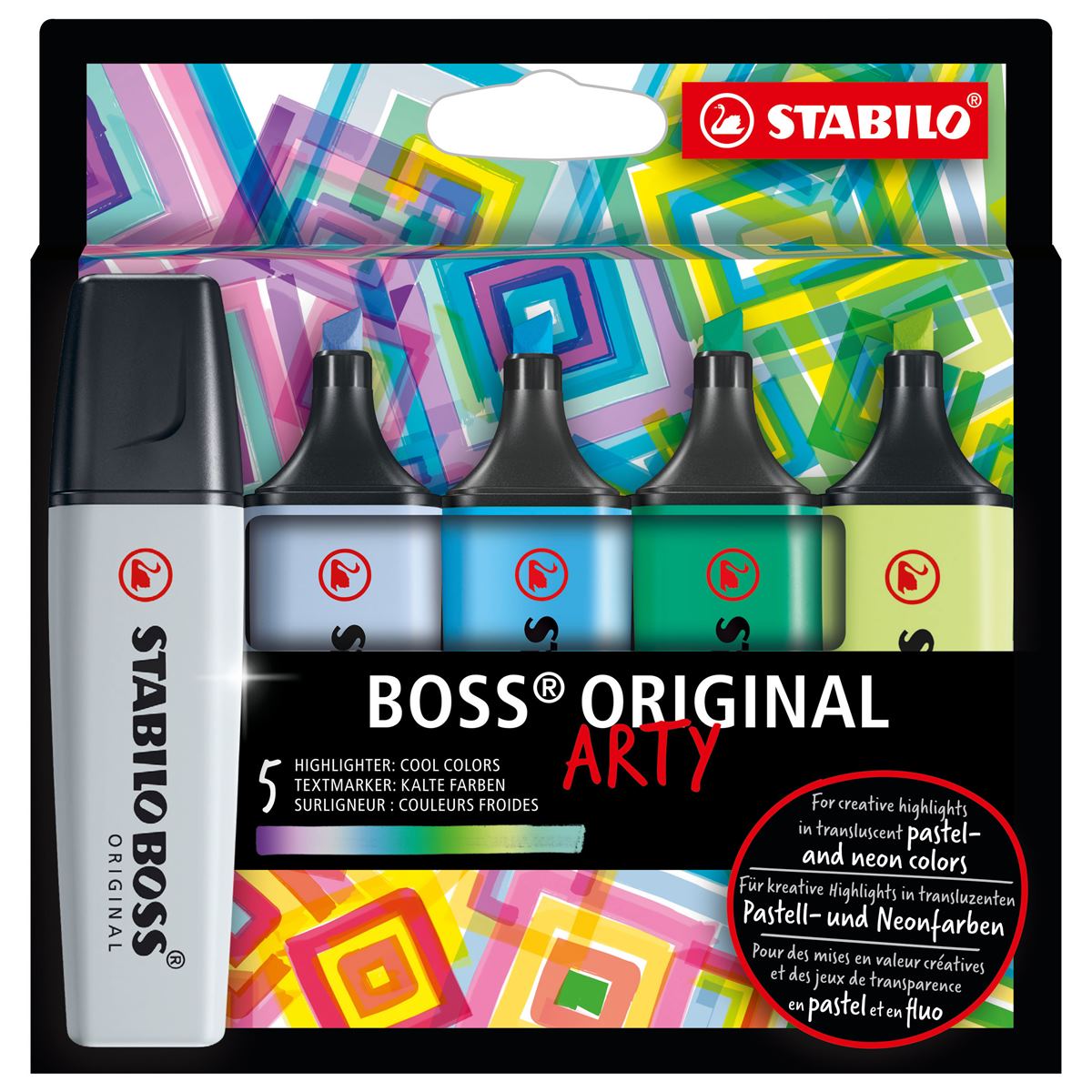 STABILO BOSS ORIGINAL ARTY Highlighters - Cool Colours - Pack of 5