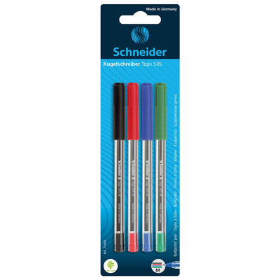 Schneider Tops 505 Assorted Ballpoint Pens - Pack of 4