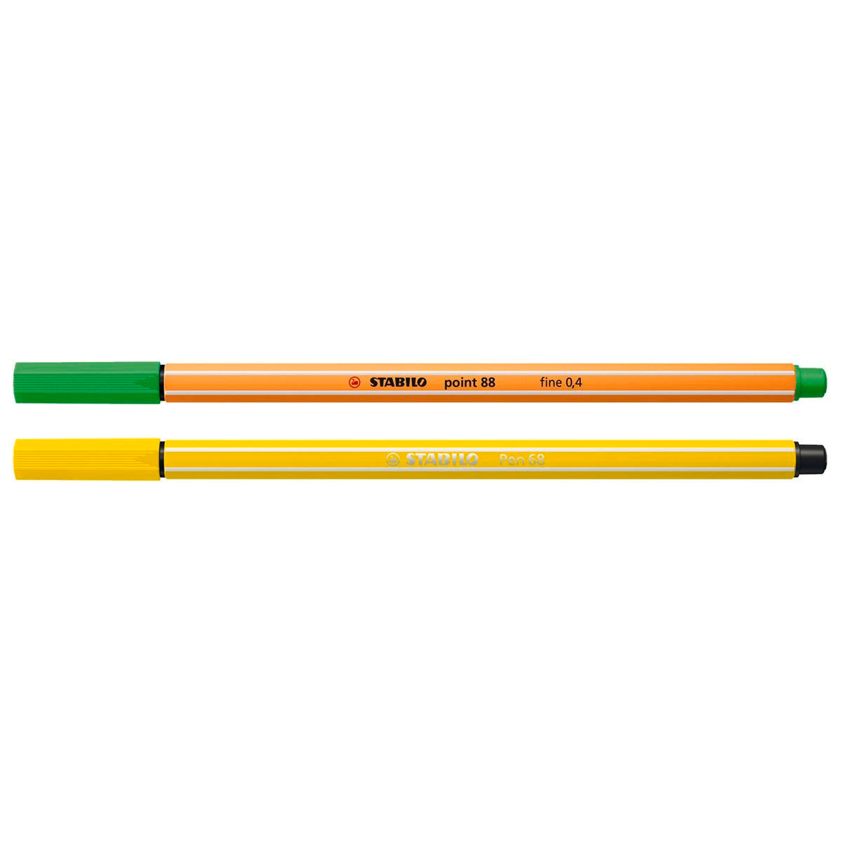 STABILO ARTY Assorted Set - Premium Felt Tip Pen & Fineliner, Stabilo Pen 68 & Point 88 - Pack of 68