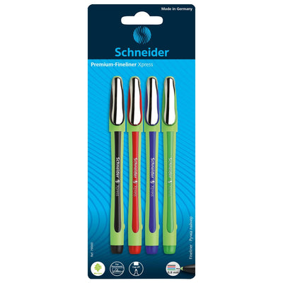 Schneider Xpress Waterproof Fine Liner Pens - Pack of 4