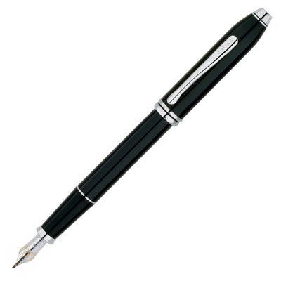 Cross Townsend Black Lacquer and Rhodium Plate Fountain Pen