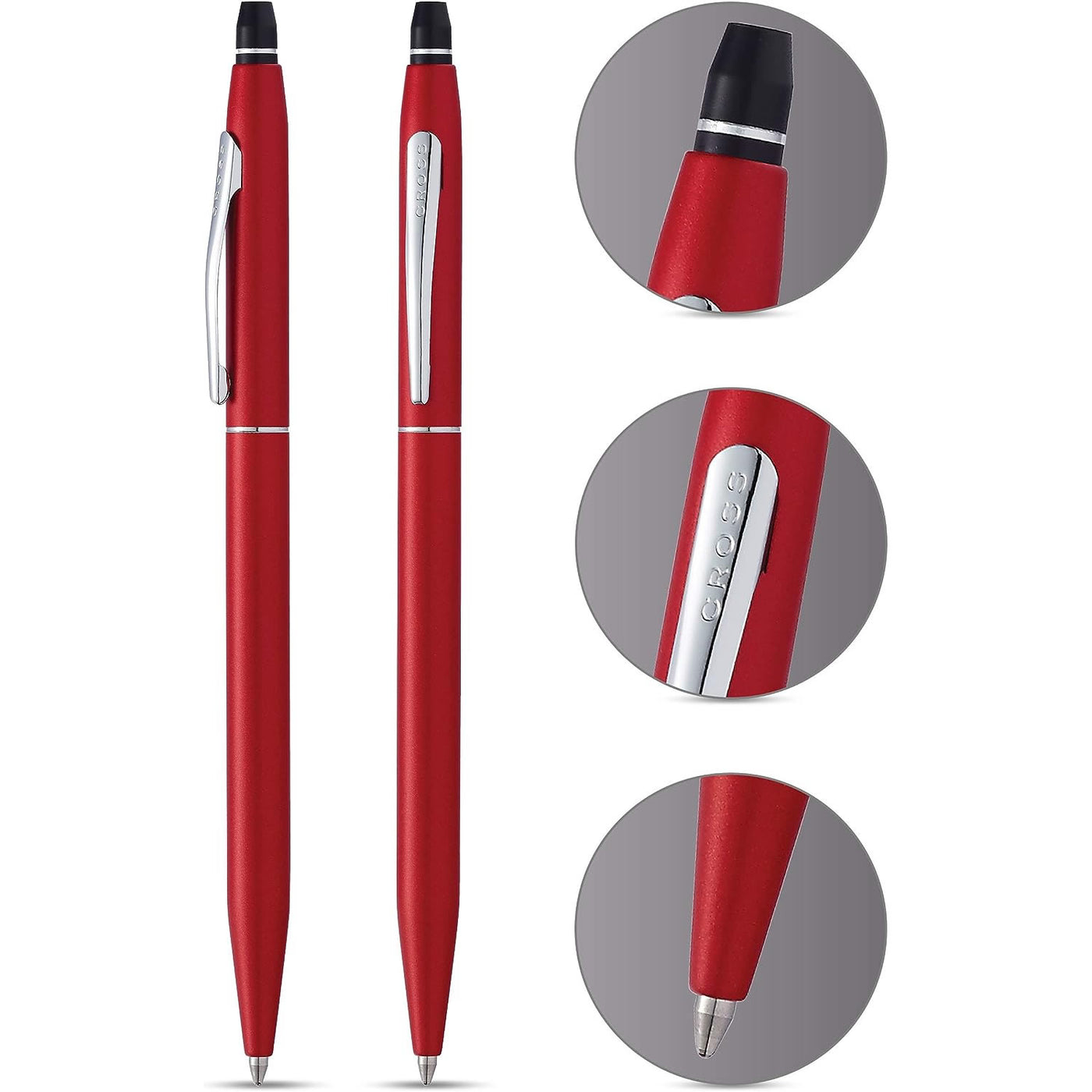 Red Ink Click Pens Cross Ballpoint Pen - Click Metallic Red | Cross Pens