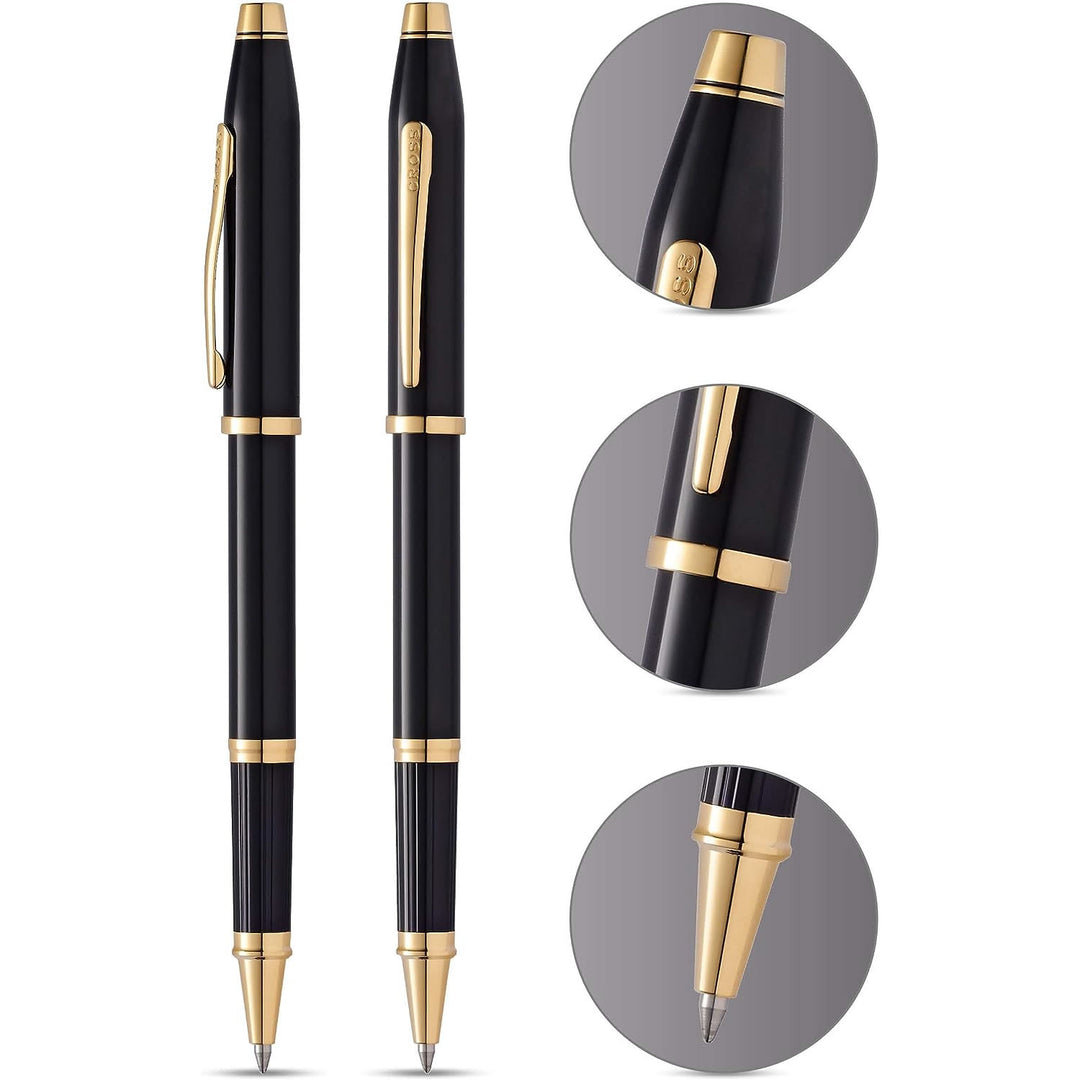Cross Century II Black Lacquer 23ct Gold Rollerball Pen