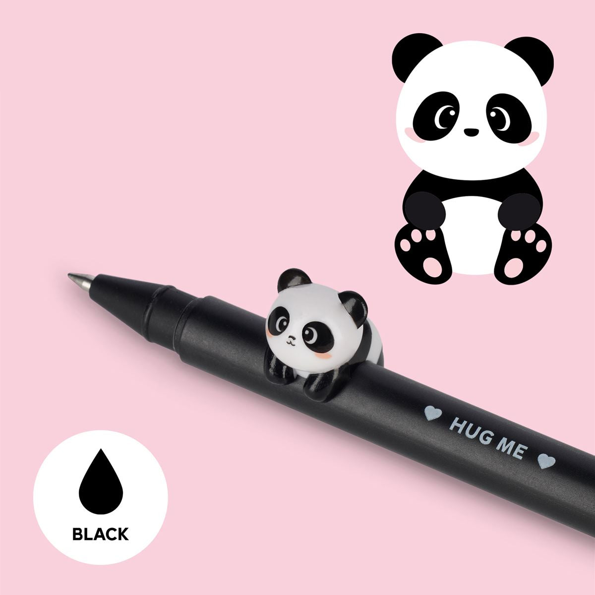 Legami Lovely Friends Black Gel Pen - Panda