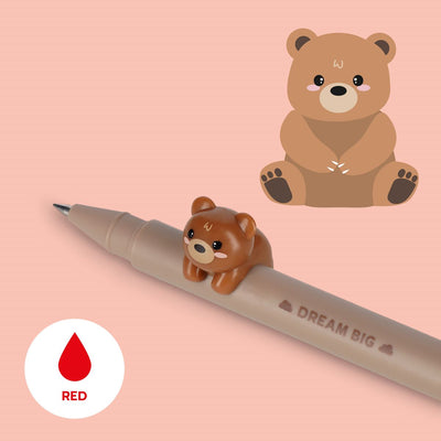 Legami Lovely Friends Red Gel Pen - Teddy Bear