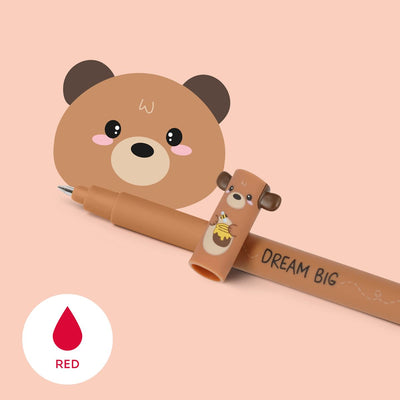Legami Red Erasable Gel Pen - Teddy Bear