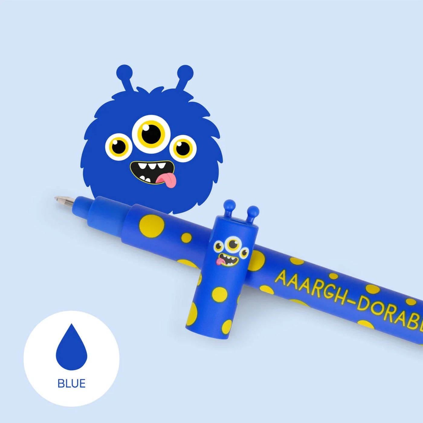 Legami Blue Erasable Gel Pen - Monster